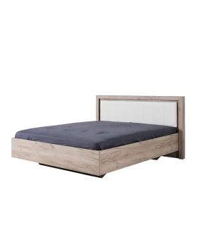 ΚΡΕΒΑΤΙ Astor 160 Grey Oak - Λευκή Δερματίνη 178.5*208.5*100.5