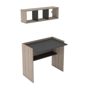 ΓΡΑΦΕΙΟ ΜΕ ΡΑΦΙΕΡΑ Wisdom GREY OAK-ΑΝΘΡΑΚΙ 90x58x80