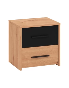 ΚΟΜΟΔΙΝΟ VARADERO NO2F ARTISAN OAK-ΜΑΥΡΟ 42x33x42εκ