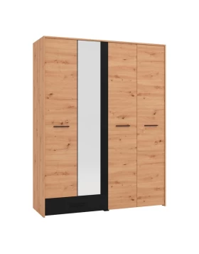 ΝΤΟΥΛΑΠΑ VARADERO 4K1F1O ARTISAN OAK-ΜΑΥΡΟ 157,5x53x203,5εκ