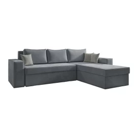 ΚΑΝΑΠΕΣ ΓΩΝΙΑ Fylliana Motion ΓΚΡΙ ΜΕ TAUPE ΜΑΞΙΛΑΡΙΑ 250x180x79εκ