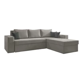 ΚΑΝΑΠΕΣ ΓΩΝΙΑ Fylliana Motion TAUPE ΜΕ ΓΚΡΙ ΜΑΞΙΛΑΡΙΑ 250x180x79εκ