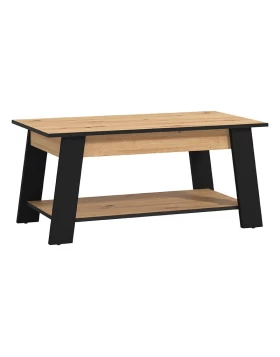 ΤΡΑΠΕΖΑΚΙ ΣΑΛΟΝΙΟΥ PIAVE ARTISAN OAK-ΜΑΥΡΟ ΜΑΤ 101x55x47εκ