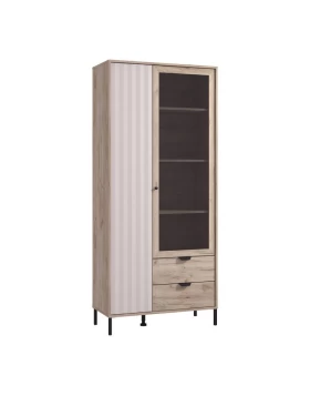 ΒΙΤΡΙΝΑ VANDEA 195 2K2F VS1 CASHMERE-GREY OAK 87x40x195εκ