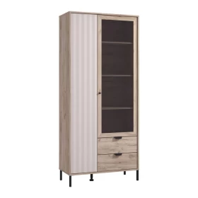 ΒΙΤΡΙΝΑ VANDEA 195 2K2F VS1 CASHMERE-GREY OAK 87x40x195εκ