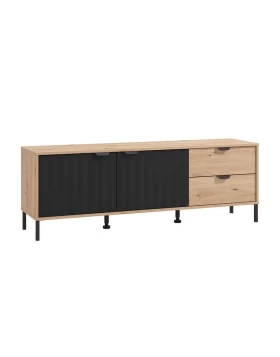 ΕΠΙΠΛΟ ΤΗΛΕΟΡΑΣΗΣ VANDEA 157 3K2F2V ARTISAN OAK-ΜΑΥΡΟ ΜΑΤ 157x40x54εκ