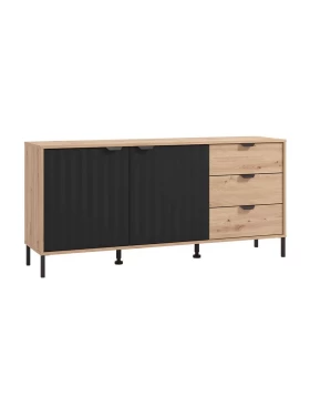 ΕΠΙΠΛΟ ΤΗΛΕΟΡΑΣΗΣ VANDEA 157 3K3F2V ARTISAN OAK-ΜΑΥΡΟ ΜΑΤ 157x40x74εκ