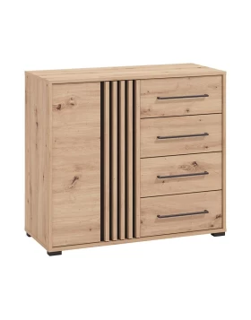 ΚΟΜΟΤΑ ASCALON 90 2K4F ARTISAN OAK-ΜΑΥΡΟ ΧΡΩΜΑ 93x40x82εκ