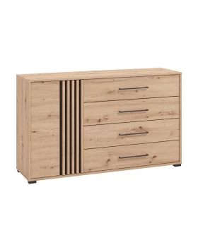 ΚΟΜΟΤΑ ASCALON 135 2K4F ARTISAN OAK-ΜΑΥΡΟ ΧΡΩΜΑ 138x40x82εκ